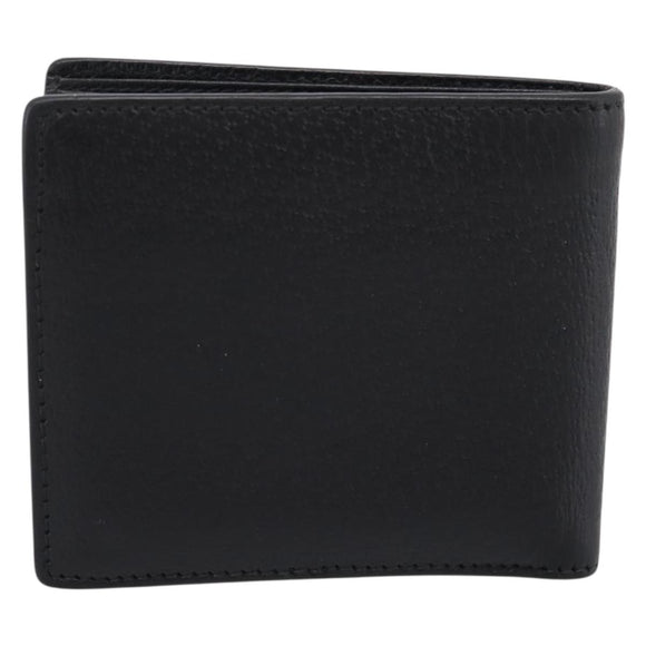 GUCCI GG Marmont Bifold Wallet Leather Black Gold 428725 Auth bs36915