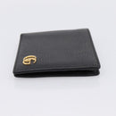 GUCCI GG Marmont Bifold Wallet Leather Black Gold 428725 Auth bs36915-5