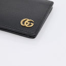 GUCCI GG Marmont Bifold Wallet Leather Black Gold 428725 Auth bs36915-8