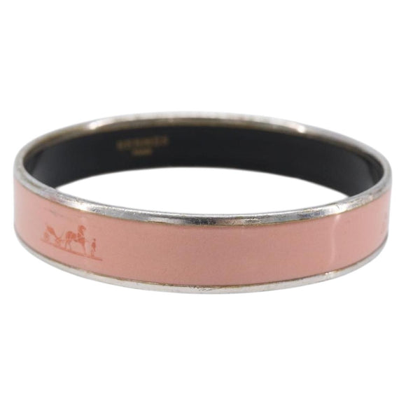 HERMES Bangle Metal Pink Auth bs36918