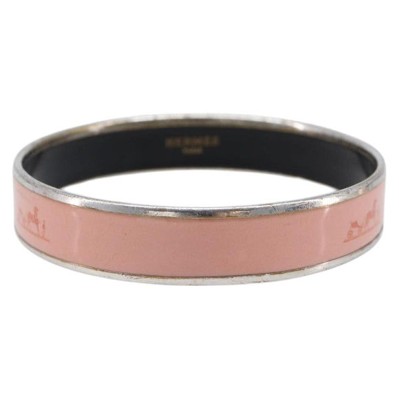 HERMES Bangle Metal Pink Auth bs36918