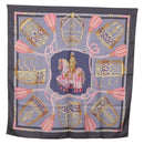 HERMES Carre 90 Scarf ""LES MU SEROLLES"" Silk Light Blue Auth bs36919-12