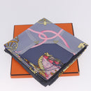 HERMES Carre 90 Scarf ""LES MU SEROLLES"" Silk Light Blue Auth bs36919-13