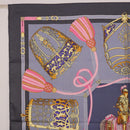 HERMES Carre 90 Scarf ""LES MU SEROLLES"" Silk Light Blue Auth bs36919-2