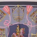 HERMES Carre 90 Scarf ""LES MU SEROLLES"" Silk Light Blue Auth bs36919-3
