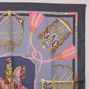 HERMES Carre 90 Scarf ""LES MU SEROLLES"" Silk Light Blue Auth bs36919-4