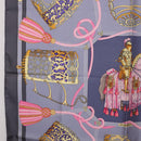 HERMES Carre 90 Scarf ""LES MU SEROLLES"" Silk Light Blue Auth bs36919-5