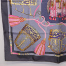HERMES Carre 90 Scarf ""LES MU SEROLLES"" Silk Light Blue Auth bs36919-8