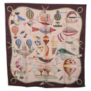 HERMES Carre 90 Scarf ""LES FOLIES DU CIEL"" Silk Pink Auth bs36920-1