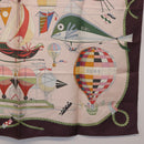 HERMES Carre 90 Scarf ""LES FOLIES DU CIEL"" Silk Pink Auth bs36920-10