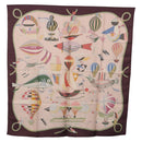 HERMES Carre 90 Scarf ""LES FOLIES DU CIEL"" Silk Pink Auth bs36920-13