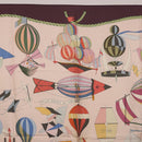 HERMES Carre 90 Scarf ""LES FOLIES DU CIEL"" Silk Pink Auth bs36920-3