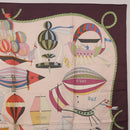 HERMES Carre 90 Scarf ""LES FOLIES DU CIEL"" Silk Pink Auth bs36920-4