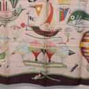 HERMES Carre 90 Scarf ""LES FOLIES DU CIEL"" Silk Pink Auth bs36920-9