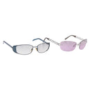 GUCCI Salvatore Ferragamo Sunglasses Metal 2 Set Purple Blue Auth bs36922-1