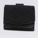 CHANEL Wallet Leather 3 Set Black CC Auth bs36923-11