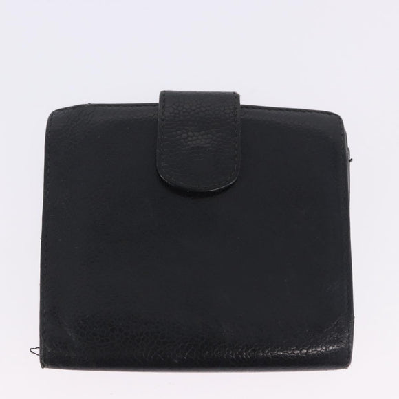 CHANEL Wallet Leather 3 Set Black CC Auth bs36923