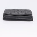 CHANEL Wallet Leather 3 Set Black CC Auth bs36923-15