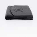CHANEL Wallet Leather 3 Set Black CC Auth bs36923-21