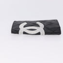 CHANEL Wallet Leather 3 Set Black CC Auth bs36923-5
