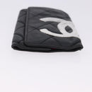CHANEL Wallet Leather 3 Set Black CC Auth bs36923-7