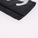 CHANEL Wallet Leather 3 Set Black CC Auth bs36923-8