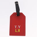 LOUIS VUITTON Porto Address Charm Leather 2 Set Red Blue LV Auth bs36927-11