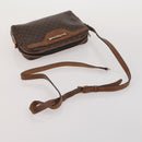 CELINE Macadam Canvas Shoulder Bag PVC Leather 3 Set Brown Auth bs36930-14