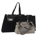 Salvatore Ferragamo Shoulder Bag Nylon Canvas Felt 4 Set Black Auth bs36931-1