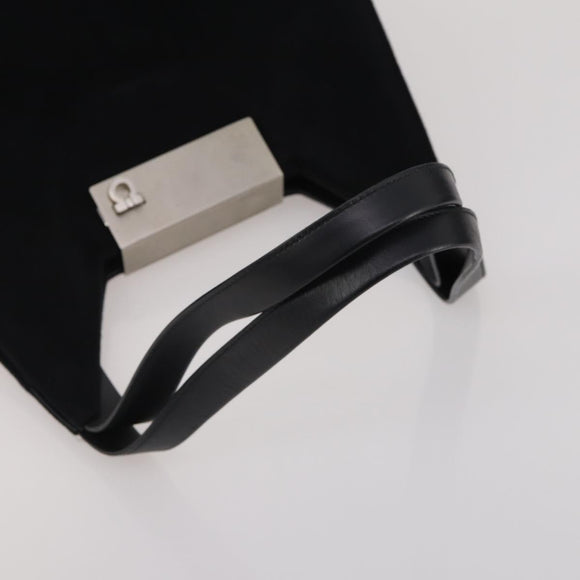 Salvatore Ferragamo Shoulder Bag Nylon Canvas Felt 4 Set Black Auth bs36931