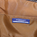 BURBERRY Nova Check Blue Label Hand Bag Wool Brown Gold Auth bs36933-14
