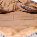 BURBERRY Nova Check Blue Label Hand Bag Wool Brown Gold Auth bs36933-15