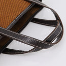 BURBERRY Nova Check Blue Label Hand Bag Wool Brown Gold Auth bs36933-7