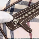 BURBERRY Nova Check Blue Label Shoulder Bag Canvas Beige Silver Auth bs36934-23