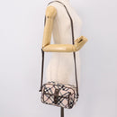 BURBERRY Nova Check Blue Label Shoulder Bag Canvas Beige Silver Auth bs36934-25