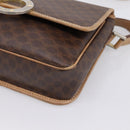 CELINE Macadam Canvas Shoulder Bag PVC Leather Brown Gold Auth bs36938-15