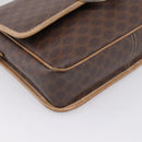 CELINE Macadam Canvas Shoulder Bag PVC Leather Brown Gold Auth bs36938-16