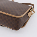 CELINE Macadam Canvas Shoulder Bag PVC Leather Brown Gold Auth bs36938-17