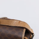 CELINE Macadam Canvas Shoulder Bag PVC Leather Brown Gold Auth bs36938-8