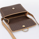 CELINE Macadam Canvas Shoulder Bag PVC Leather Brown Gold Auth bs36938-19