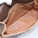 CELINE Macadam Canvas Shoulder Bag PVC Leather Brown Gold Auth bs36938-11