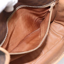 CELINE Macadam Canvas Shoulder Bag PVC Leather Brown Gold Auth bs36938-23