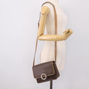 CELINE Macadam Canvas Shoulder Bag PVC Leather Brown Gold Auth bs36938-25