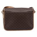 CELINE Macadam Canvas Shoulder Bag PVC Leather Brown Gold Auth bs36938-2