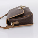 CELINE Macadam Canvas Shoulder Bag PVC Leather Brown Gold Auth bs36938-3