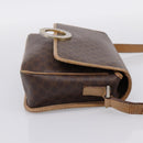 CELINE Macadam Canvas Shoulder Bag PVC Leather Brown Gold Auth bs36938-4