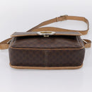 CELINE Macadam Canvas Shoulder Bag PVC Leather Brown Gold Auth bs36938-5