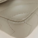 CHANEL V-stitch Classic Mini Chain Bag Lamb Skin Beige Silver CC Auth bs36939M-14