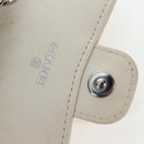 CHANEL V-stitch Classic Mini Chain Bag Lamb Skin Beige Silver CC Auth bs36939M-21