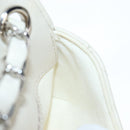 CHANEL V-stitch Classic Mini Chain Bag Lamb Skin Beige Silver CC Auth bs36939M-23